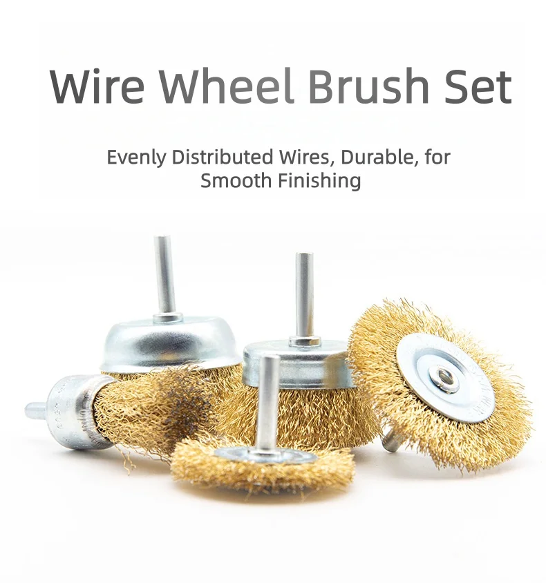 

Shanked Metal Wire Wheel, Polishing Wire Brush for Rust Removal, Deburring Grinding Tool for Woodworking and Root Carving