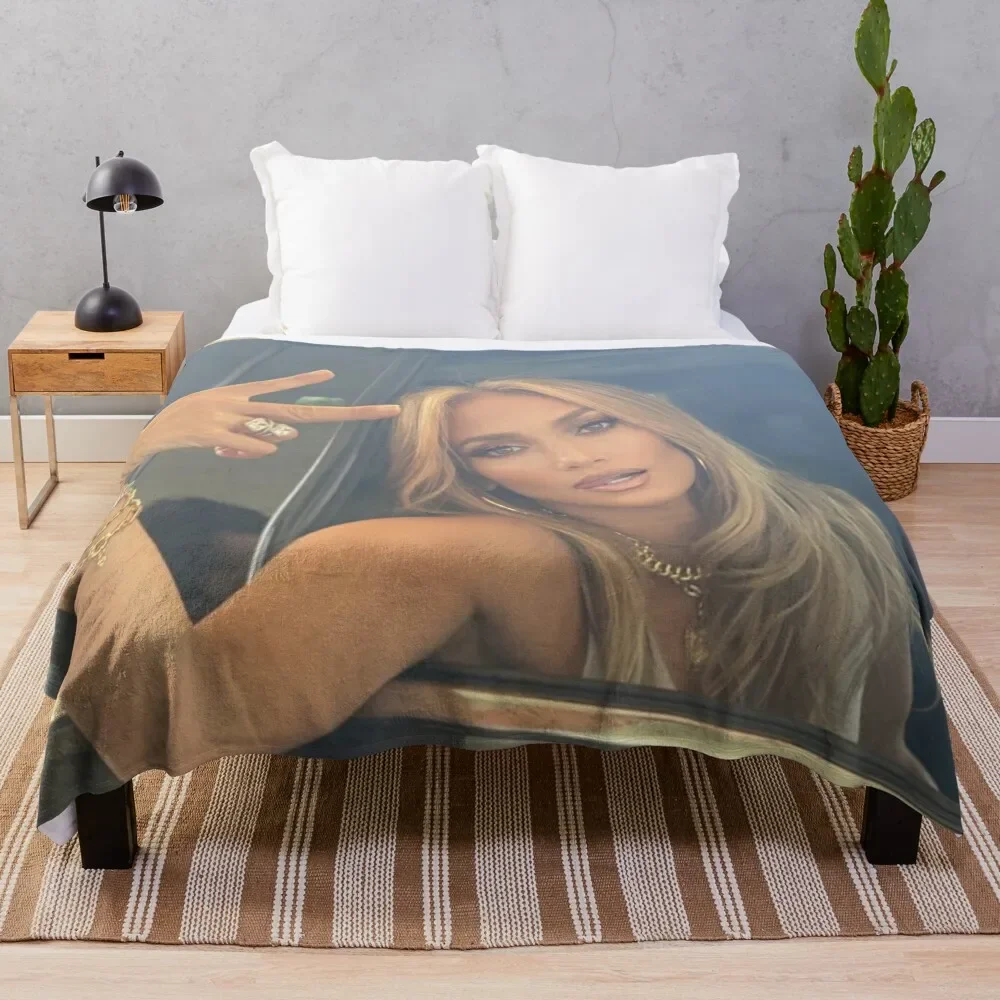 Jennifer Lopez Throw Blanket Flannel Hairys Sofa Quilt Blankets