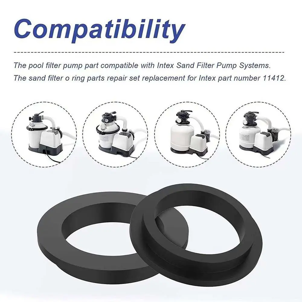 2pcs Rubber Pool L-Shape Ring Replacement Repair 11412 Filter Pump Motor 26323CA Sand Pump O-Ring for intex Swimming Pool