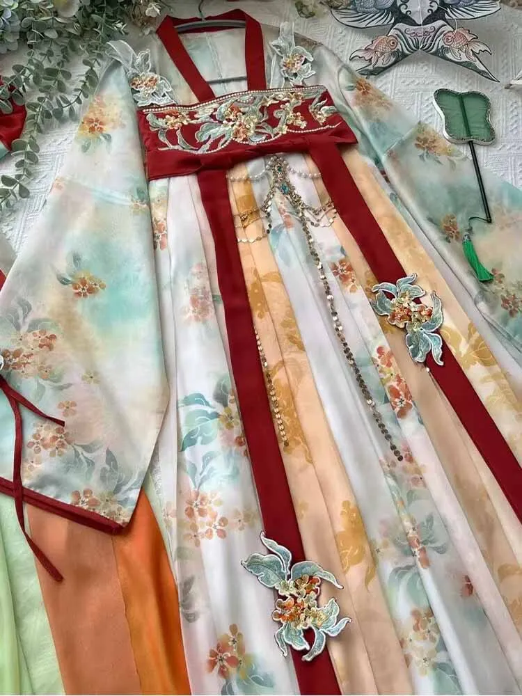 فستان هانفو الصيني للنساء فستان هانفو المطبوع التقليدي القديم المطرز للنساء أزياء الهالوين التأثيرية فستان هانفو للحفلات #6