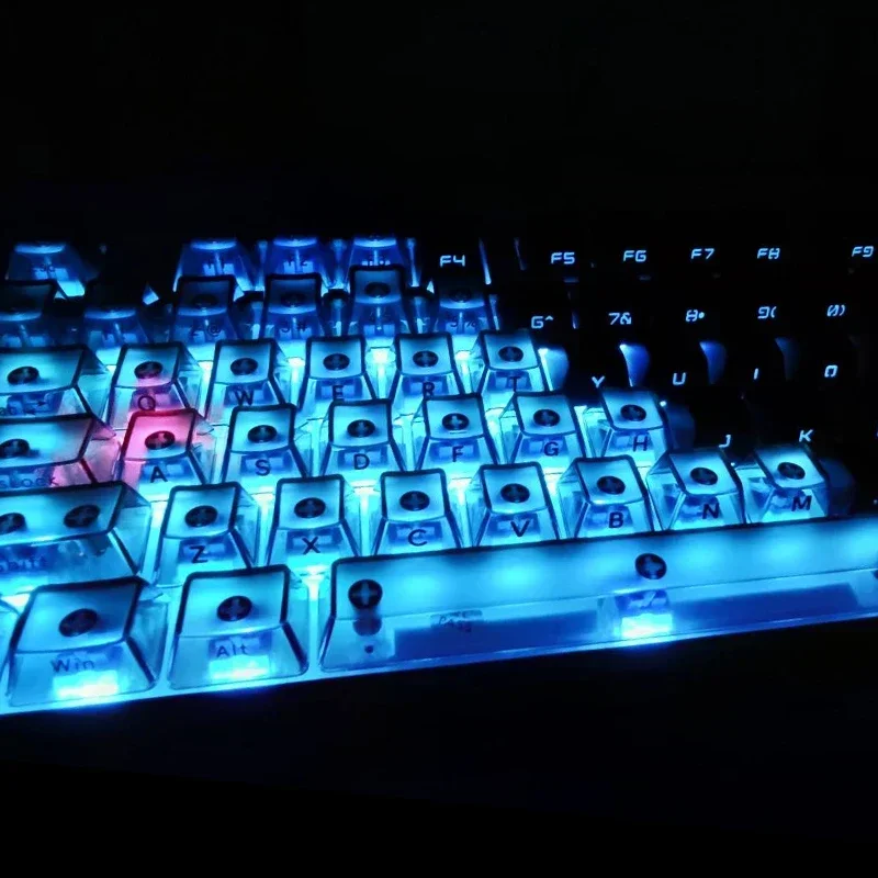 MAD60 brouillard-transparent côté gravé transparent keycap Transparent OEM personnalisé keycap 68 clavier mécanique wooting magnétique axi