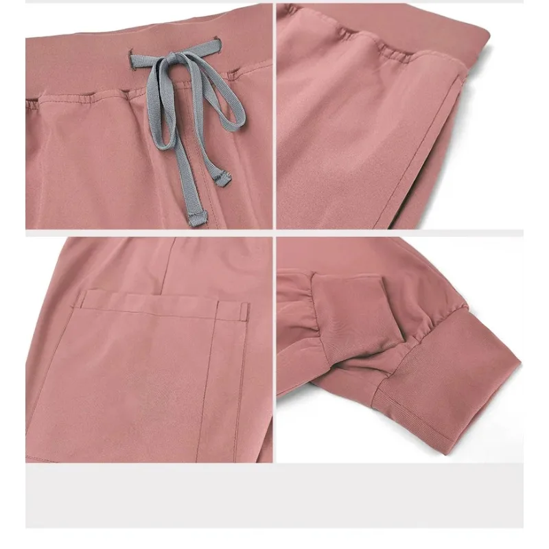 Feminino Casual curto manga v-Neck Jogger, enfermeira vestuário Top, Farmácia trabalhando médico, Hospital, Doutor, Uniforme de enfermagem