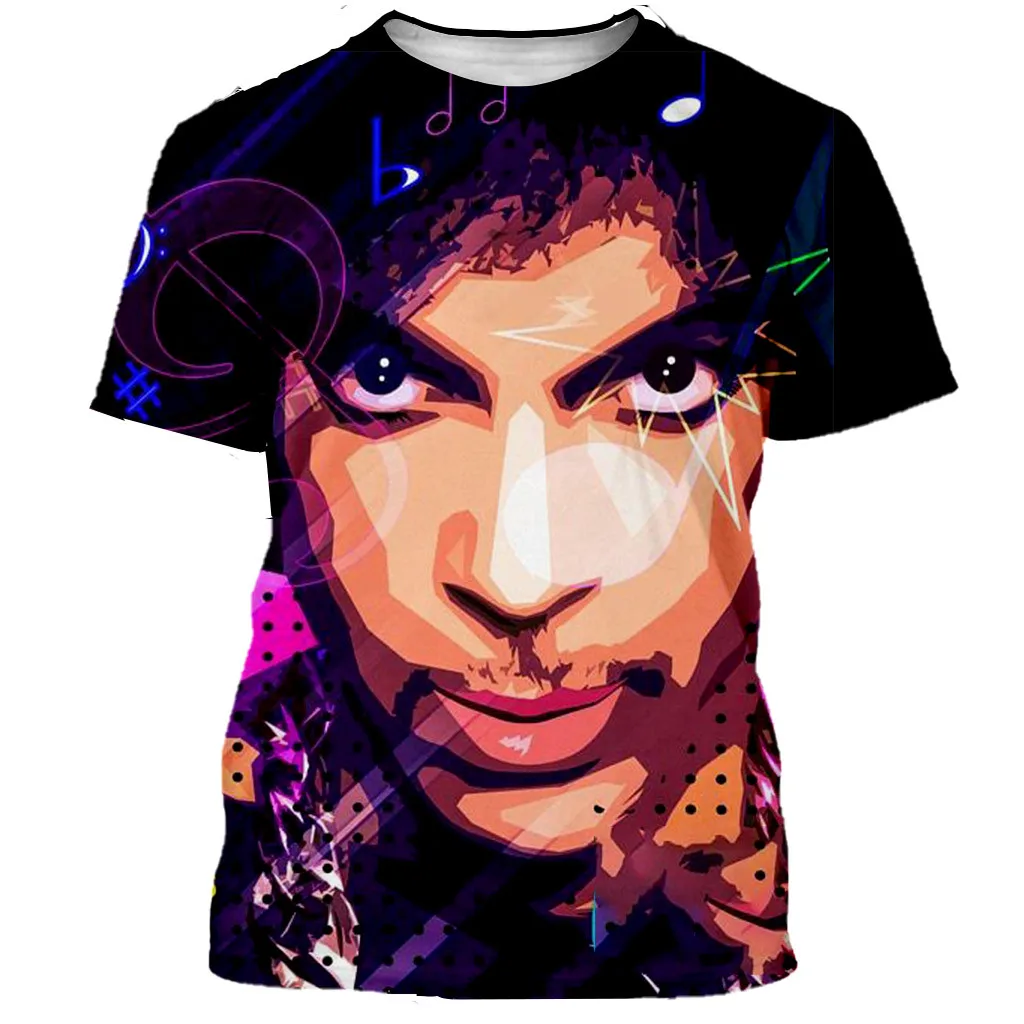 Singer Prince Rogers Nelson Tshirts 3D Print Summer Tees Streetwear Crew Neck Short Sleeve Oversized Men Women kids Tops Clothes