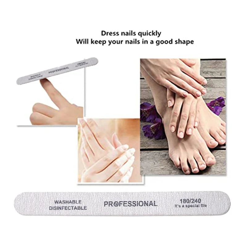 20 قطعة ملفات الأظافر UV جل طلاء الأظافر الجير a Ongle المهنية قابل للغسل الأظافر الملفات الصنفرة مانيكير باديكير الفن لتقوم بها بنفسك أداة