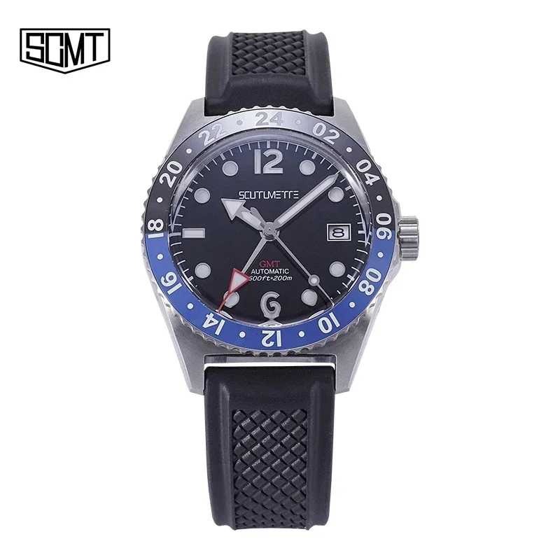 

SCMT 1969 Homage Watch For Men NH34 GMT Movement Automatic Polished 31MM Luminous Sapphire Glass 200M Waterproof SeaQ Wristwatch