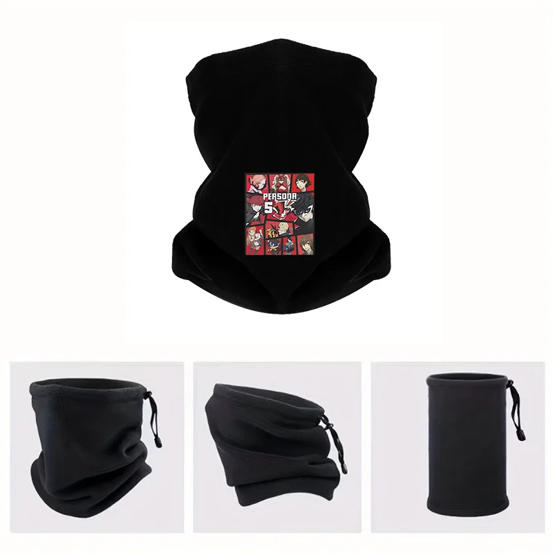Characters game design,masks,red backgroud. Men Outdoor Scarf Mask Neck Gaiter Hat Women cap Headgear Windproof Keep Warm Winter