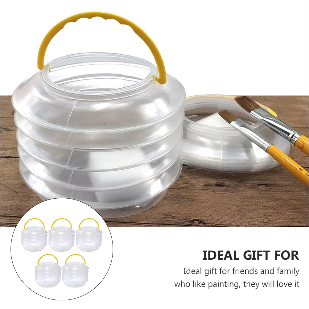 

Plastic Brush Washing Bucket Foldable Travel Pen Wash Container for Painting Portable Storage Supplies Watercolor