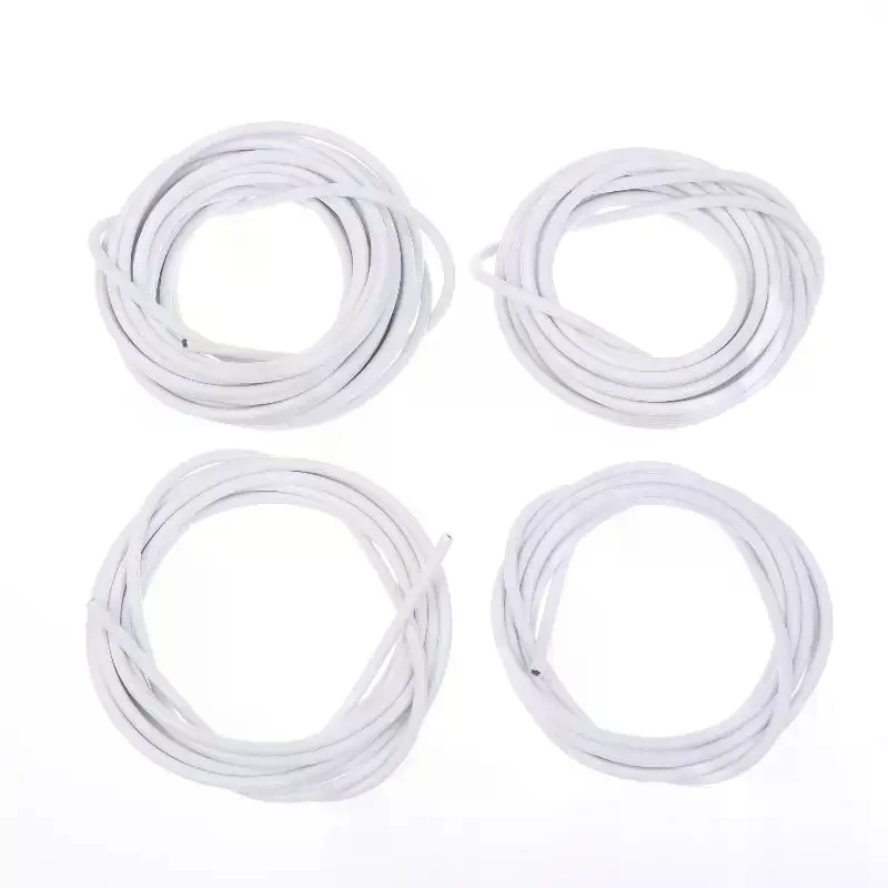 Hang Curtains Effortlessly! White PVC Steel Curtain Track Wire Set, Spring Rope With Hooks & Wall Hanging Line
