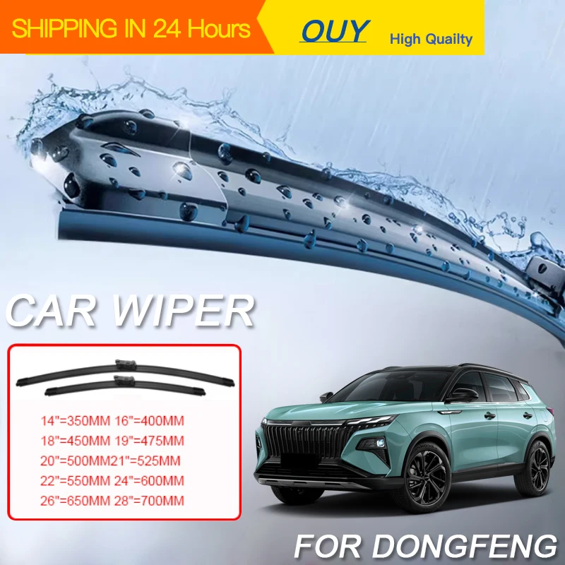 OUY 2 pièces Essuie-glaces de pare-brise pour DONGFENG AEOLUS HUGE 580 A30 EVOLUTE i-SPACE Forthing Friday Thunder T5 EVO