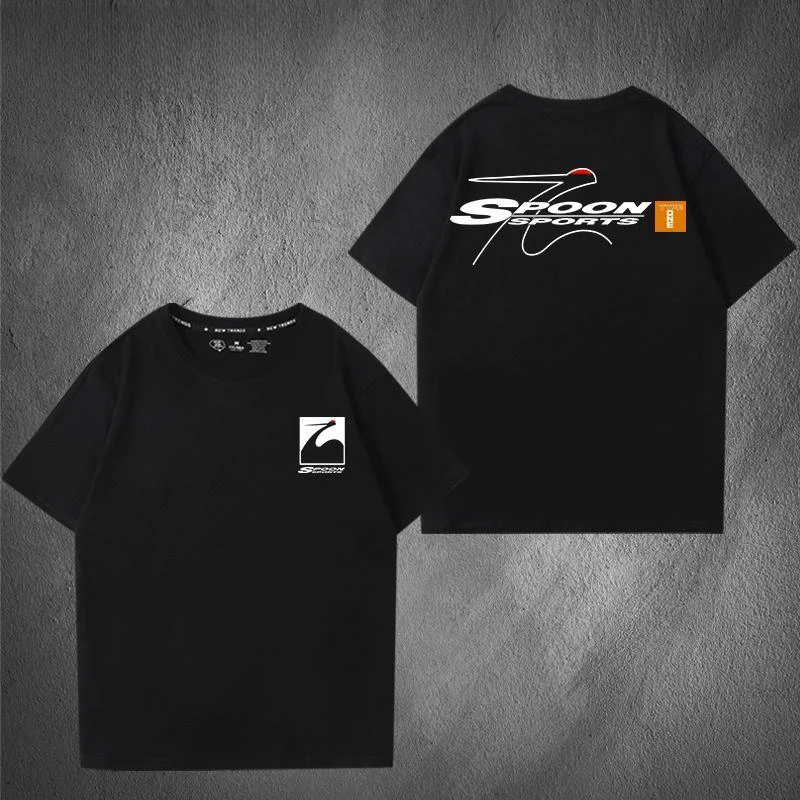 

JDM Modified Car T-shirt GK Civic EKFD2 Surrounding Men and Women Couples Pure Cotton Short-sleeved Summer T-shirt Casual Wear