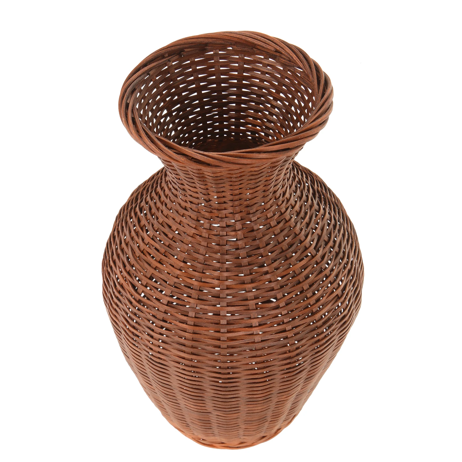 

Bamboo Woven Dried Arrangement Farmhouse Decorative Container Rustic Small Planter For Home Desktop Artificial Flower Basket