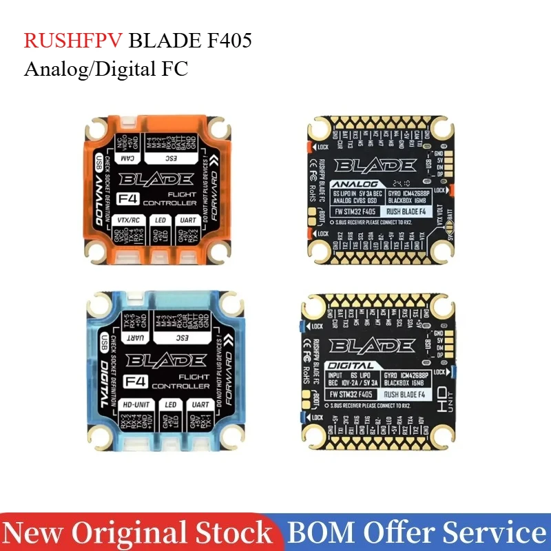 

1pcs RUSH BLADE F405 Stack F405 Flight Controller with 50A Sport F4 ESC 128K for RC FPV Freestyle Drone