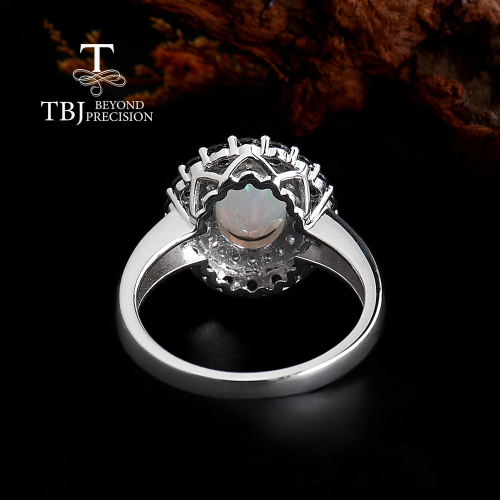 Gorgeous and noble 925 sterling silver ring natural oval 7*9mm opal real gemstone fine jewelry for women anniversary party gifts