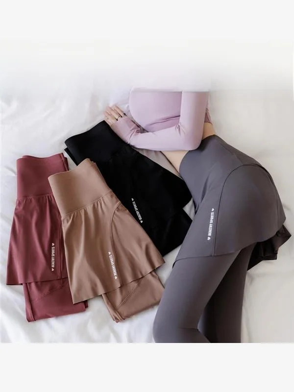 Yogahose mit hoher Taille, Damen-Arche, hautgemusterter, elastischer Bot, neun Zähne Länge, vielseitige Oberbekleidungshose