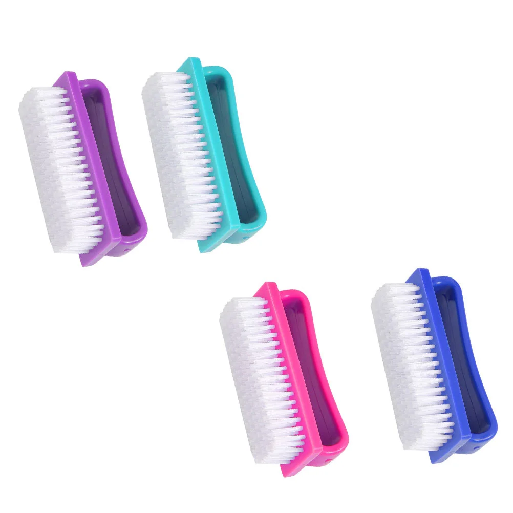 4 pezzi spazzola per unghie strumento per nail art di alta qualità manico liscio impugnatura comoda spazzola per la rimozione della polvere e dello sporco delle unghie