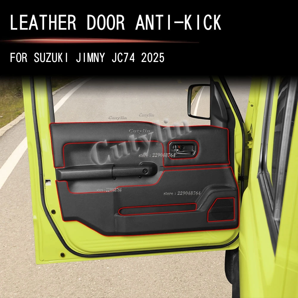For SUZUKI Jimny Nomade 2025 2026 5door Leather Front Door Door Anti Kick Pad Interior Car Door Panel Protection Accessories