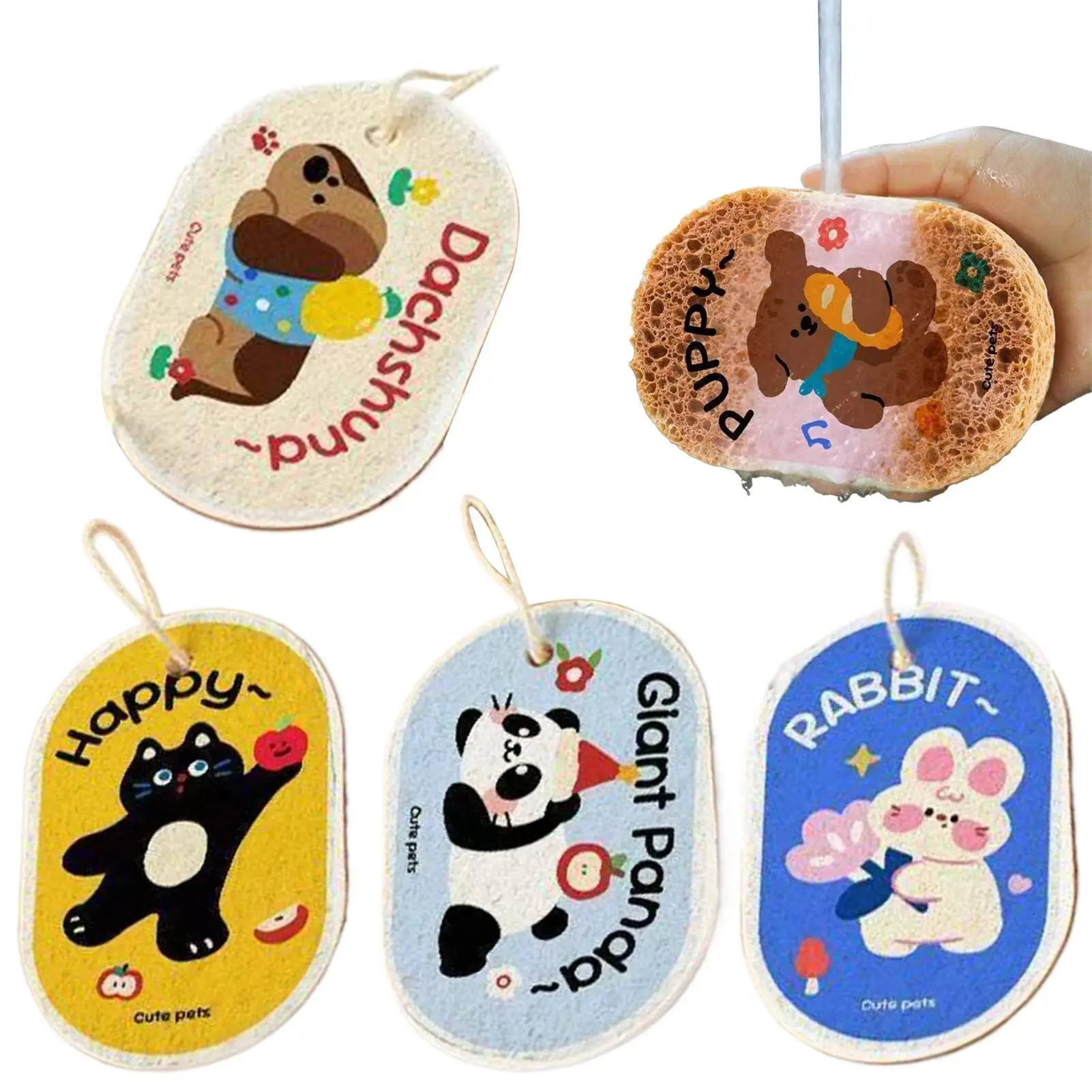 

Губки для чистки, не царапающие губки для мытья посуды, мультяшные губки из древесной массы для ванной комнаты, мытье посуды, автомобиль, бытовая раковина, кастрюля, горячая распродажа