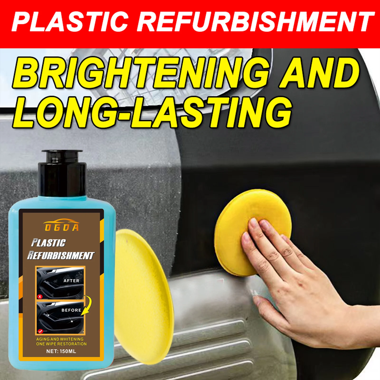 Car Plastic Restorer Coating Agent Auto Plastic Rubber Exterior Repair Clean Refresh Restoration Agent Black Shine Seal Brighten