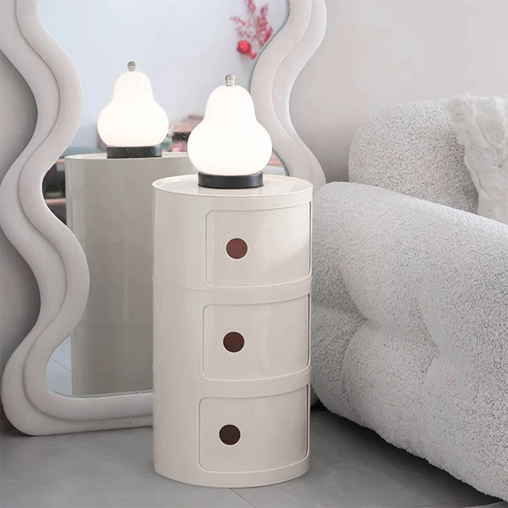 2/3 Layer Creative Sofa Side Table Nightstand Storage Locker Plastic Storage Cabinet for Living Room Bedroom