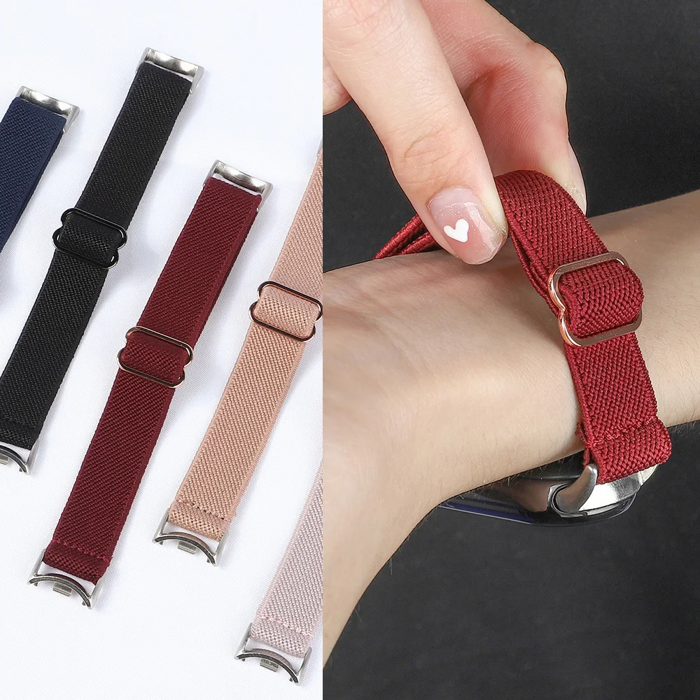 Ersatzarmband für Xiaomi Mi Band 10 9 8 NFC Zubehör Elastisches Atmungsaktives Nylon-Schlaufenarmband für Miband10 Miband9/8
