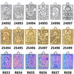 12pcs/Lot Metal Tarot Charm Mix Accessories Sun Moon Star Pendant Charms For Jewelry Making Supplies Wholesale Items DIY Earring