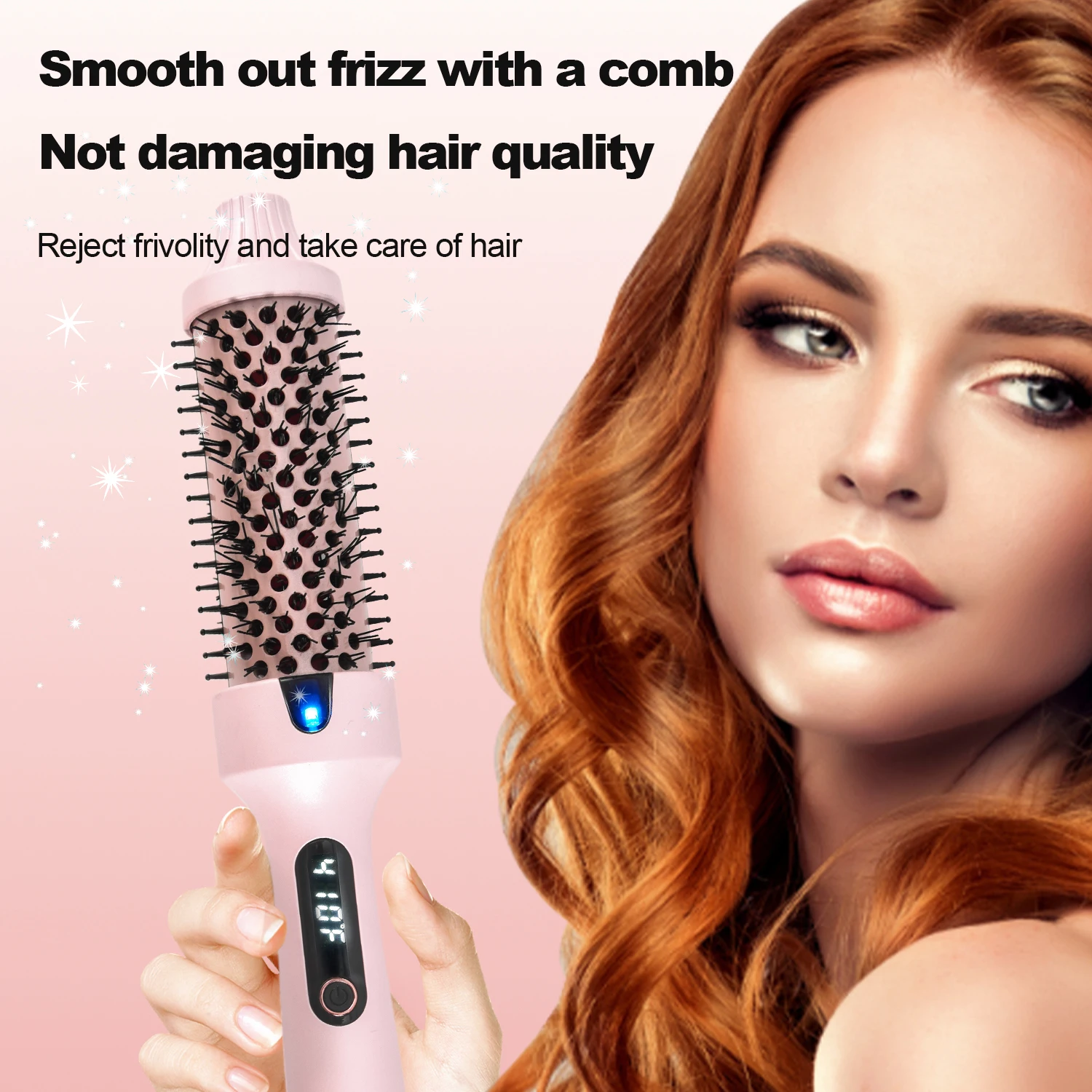 2-in-1 Hot Air Brush LED Display, Multi-Level Adjustable Temperature, for Straightening & Curling Hair, Create Fluffy Hairstyles - view 3