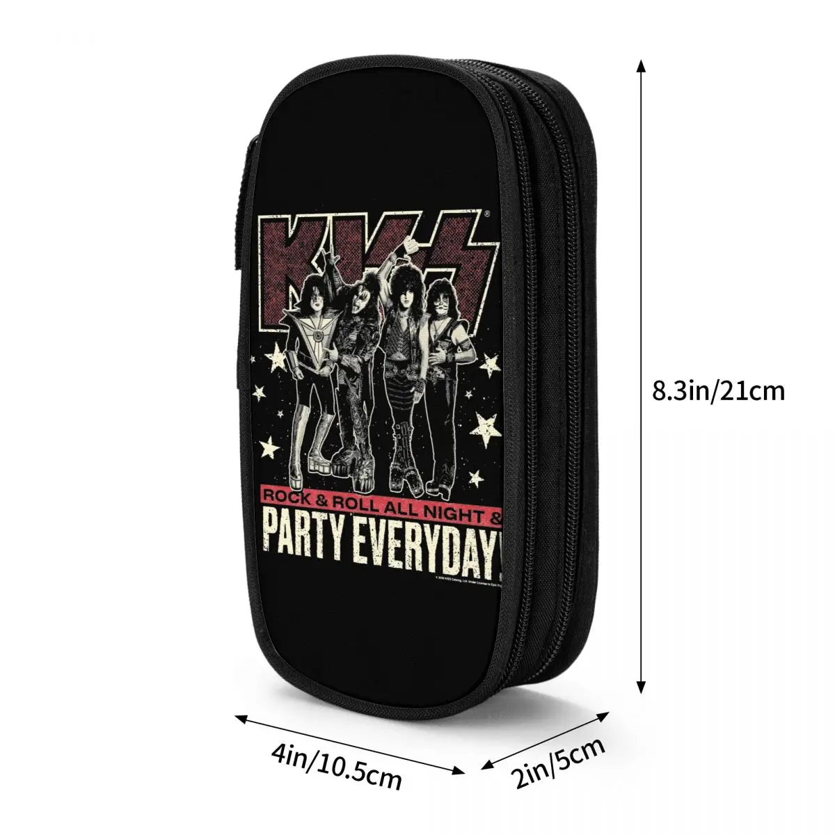 KISS Band ROCK AND ROLL Merch Pen Box Large-capacity Kids School Supplies Pen Case Birthday Gift