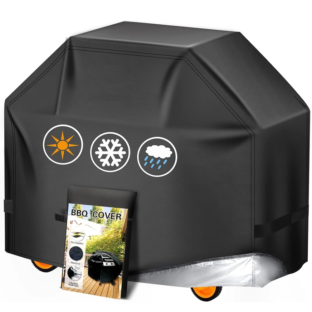 

Чехол для барбекю, уличный пылезащитный водонепроницаемый сверхмощный чехол для гриля, защита от дождя, уличный барбекю, круглый черный чехол для гриля для барбекю