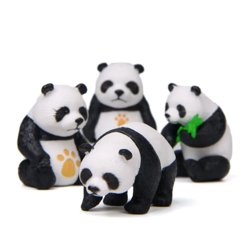 Figuras de acción de animales raros de la selva salvaje para niños, modelo de Panda, juguetes coleccionables, regalo divertido, decoración del hogar