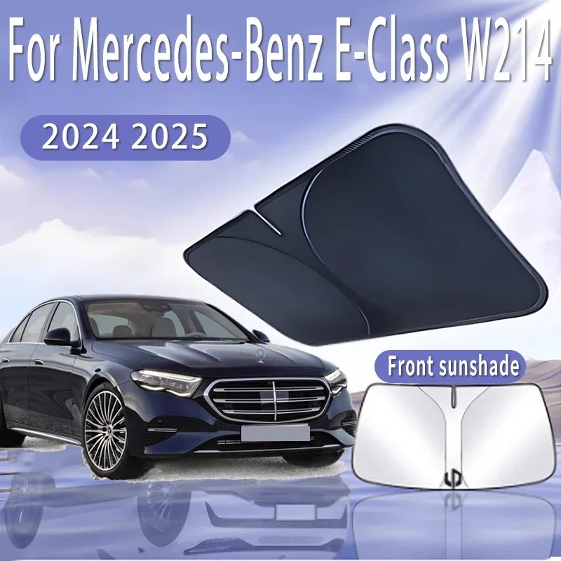 Foldable Car Sun Visor For Mercedes-Benz E-Class W214 2024 2025 MK6 Front Windshield Sunshade Heat Insulation Summer Accessories