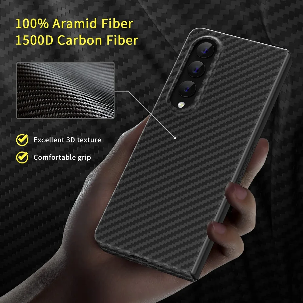 Color Kevlar Carbon Fiber Phone Case For Samsung Galaxy Z Fold 4 3 Upgraded Version Ultra Thin Aramid Fiber Z Fold 3 4 Hard Case