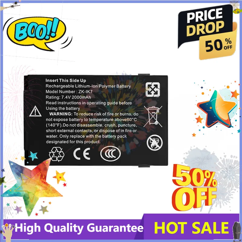 SWZY New ZK-IK7 7.4V 2000mAh Battery for ZKTeco ZK-IK7 CM20 CM60 Backup Battery Attendance Machine Battery