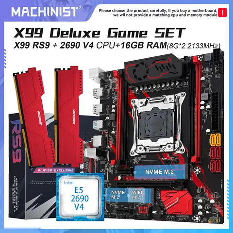 MACHINIST X99 Gaming Motherboard optional Intel Xeon E5 2690 V4SET DDR4 16G(2*8)2133MHz Dual Channel RAM M.2 NVME for Desktop PC