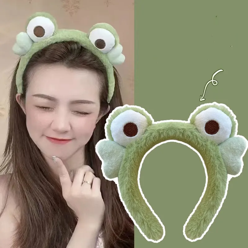 AISHG Big Eyes Frog Hair Band for Women Wide-brimmed Elastic Hairbands Cute Animal Girls Headband Hair Accessories