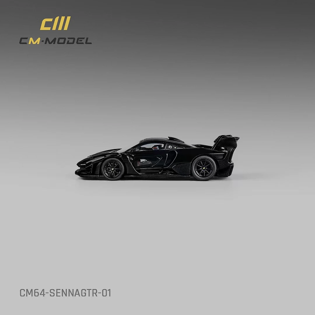 PreSale CM 1:64 Senna GTR Gloss Black Diecast Diorama Car Model Collection Toys