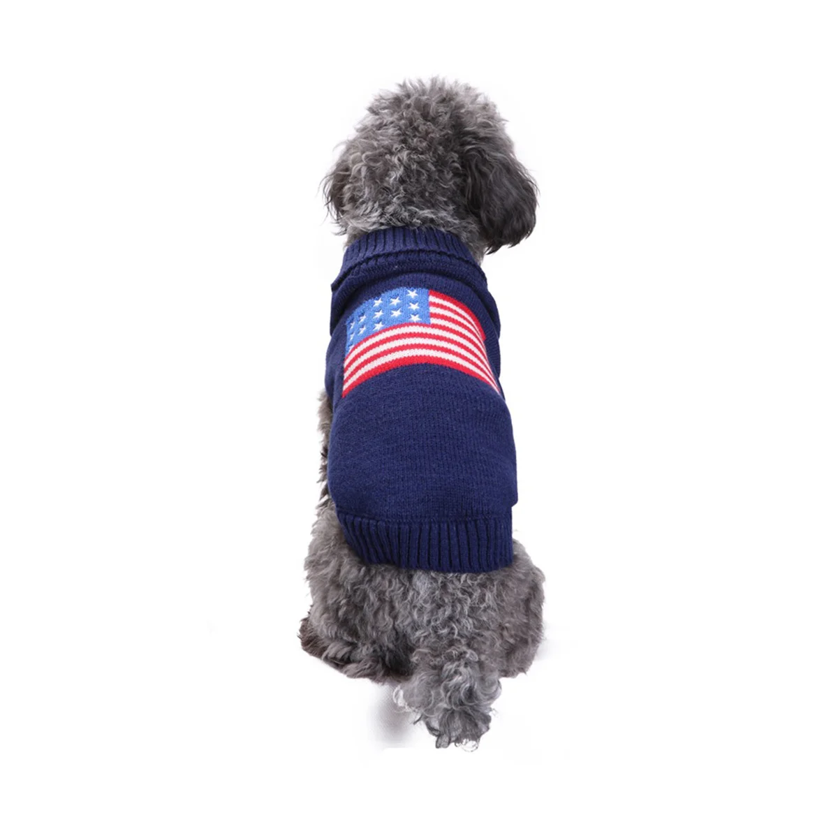 

American Flag Sweater Dog Holiday Costume Dog Sweater For Small Dogs Christmas Party Outdoor Wear Puppy Clothing