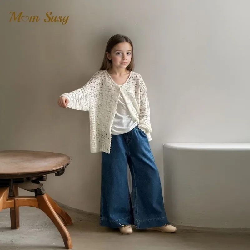 

Baby Boy Girl Cadigan Long Sleeve Hollow Out Infant Toddler Child Knitted Jacket Sun Protect Coat Summer Baby Clothes 1-14T