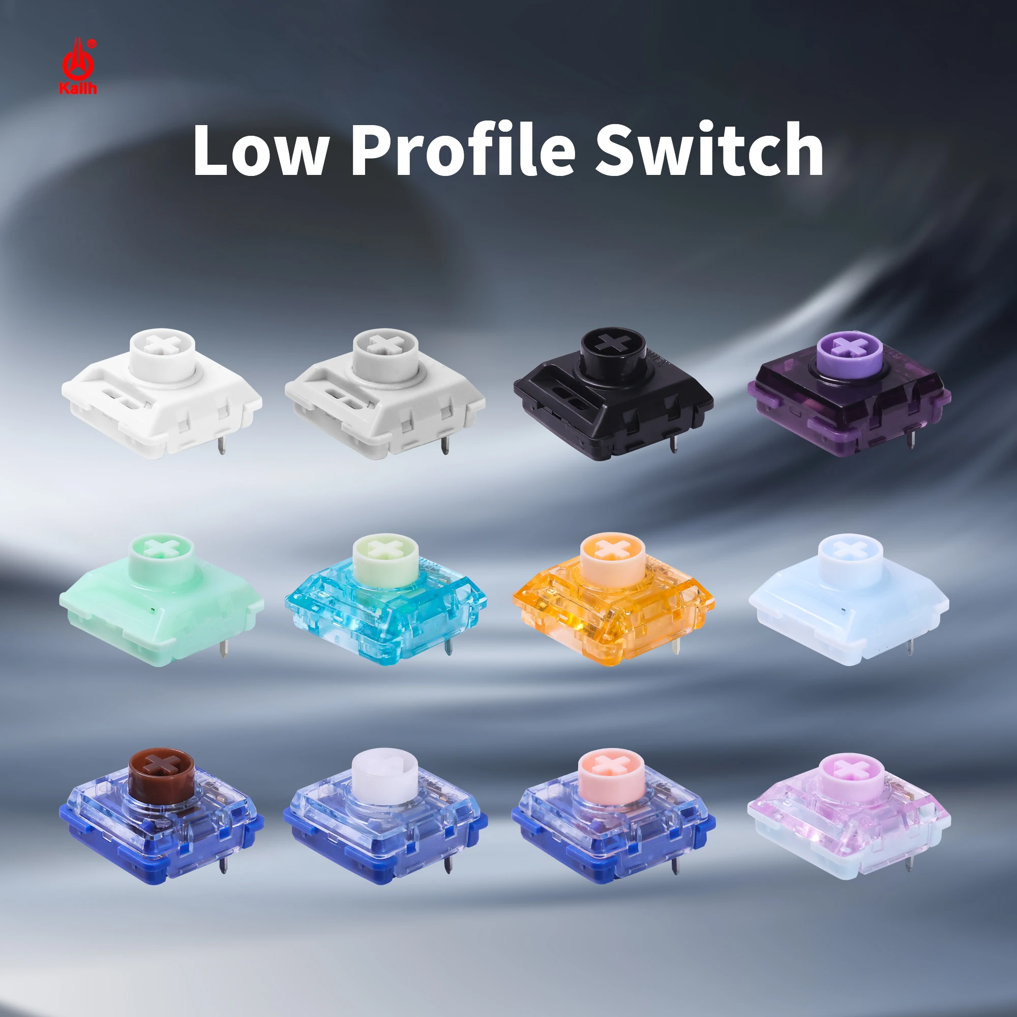 Kailh 12 Different Low Profile Switch Linear Tactile Click Silent Switch and Keycap for Mechanical Keyboard (Experience Package)