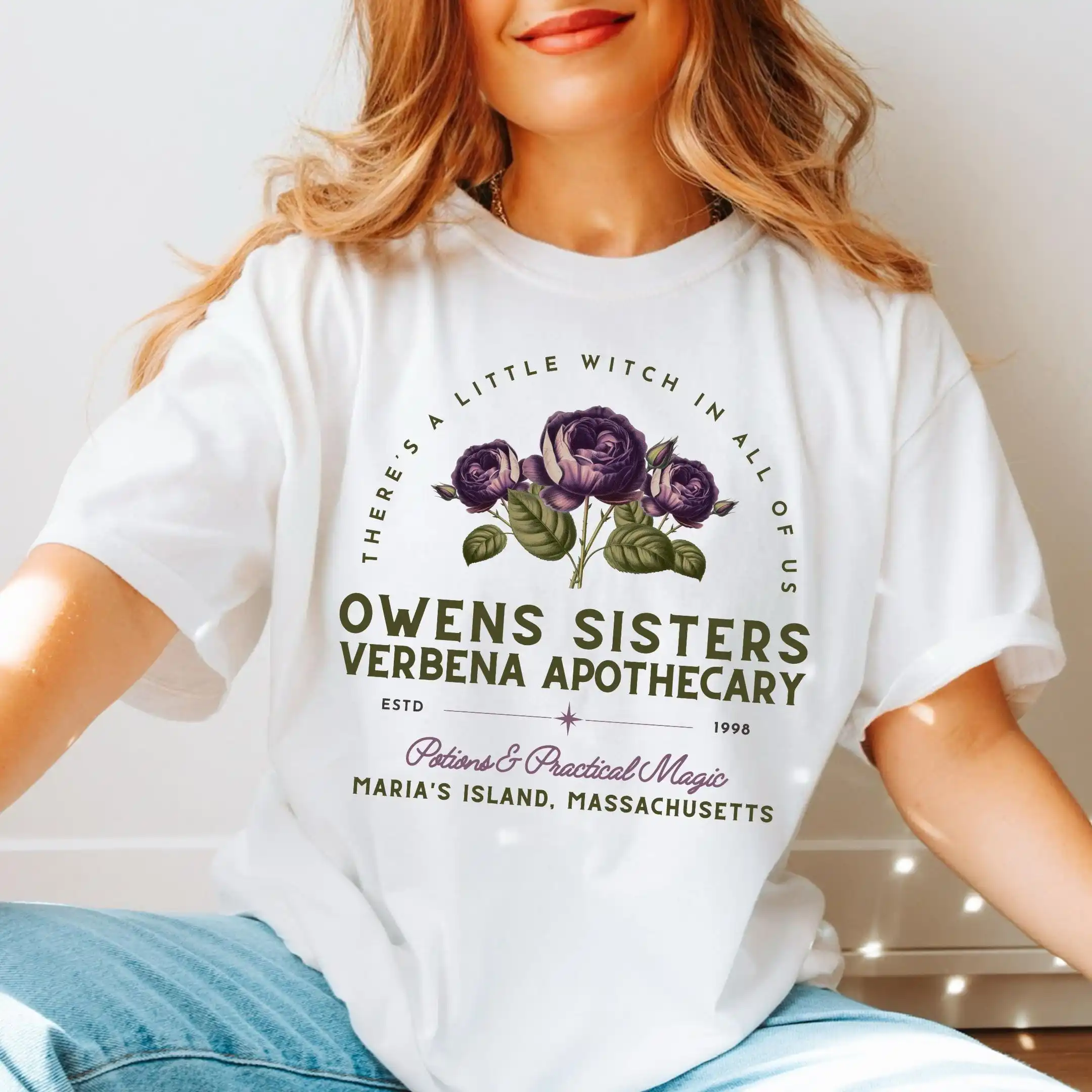 Owens Sisters Apothecary Witchy Shirt, Witch Shirt, Romantasy Book Shirt, Witch Gift, 90s Witch Movies, Geeky T-Shirt
