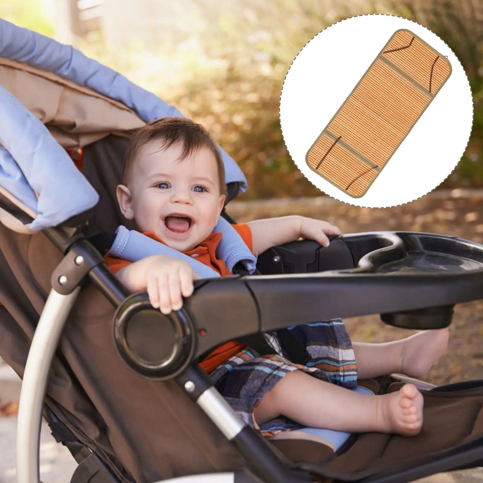 

Двусторонняя бамбуковая охлаждающая подушка-матрас для детской коляски, дышащая, с гладкой поверхностью, охлаждающая накладка для летнего детского стульчика для кормления