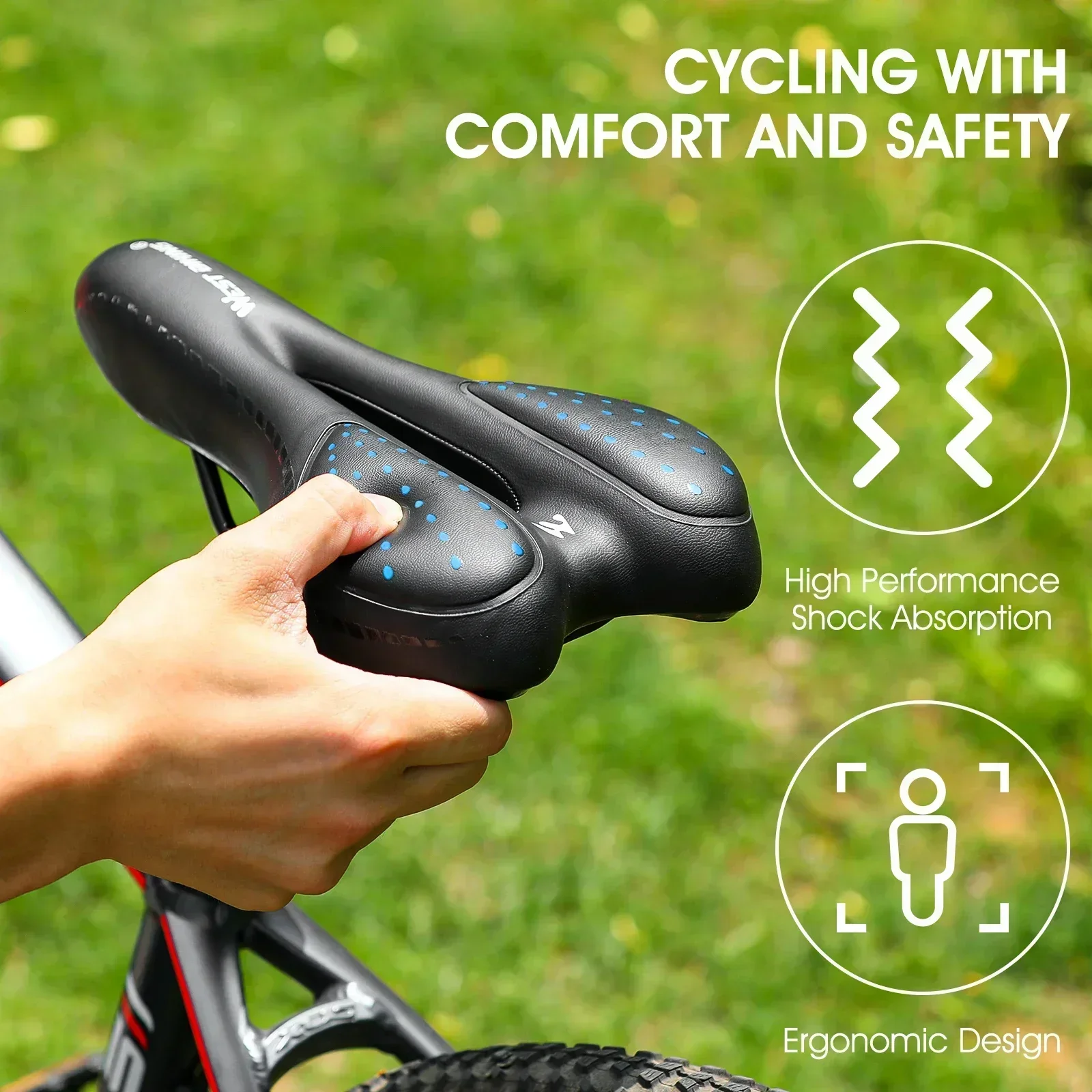 

WEST BIKING дорожный велосипед гель удобное сиденье из искусственной кожи мягкая подушка с наполнителем из пенопласта MTB велосипедное седло сверхлегкие детали велосипеда