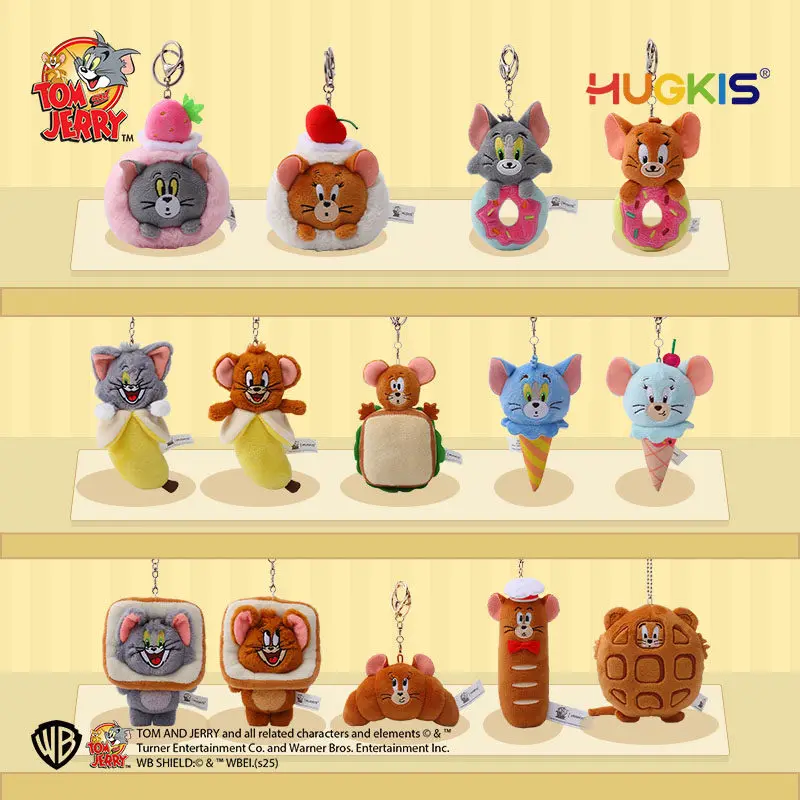 

Плюшевый брелок HUGKIS Том и Джерри: милый мультяшный плюшевый брелок в виде десертного хлеба, подвеска для рюкзака, брелок для ключей для детей и любителей мультфильмов