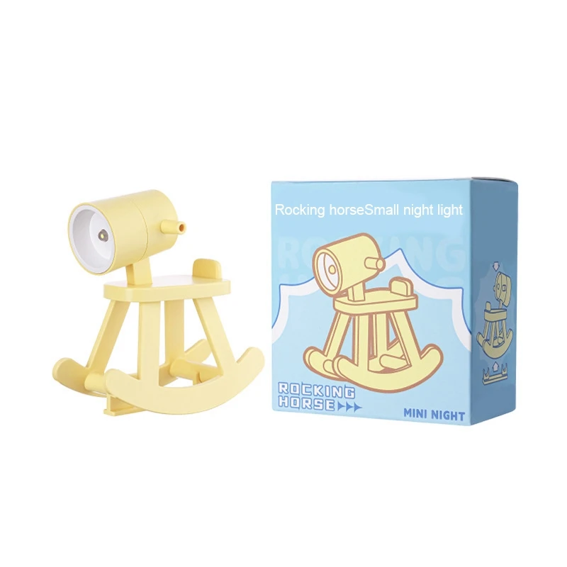 Cartoon Gift Book Lamp Desktop Ornament Cute Atmosphere Light Rocking Horse Mini Night Light Mobile Phone Holder