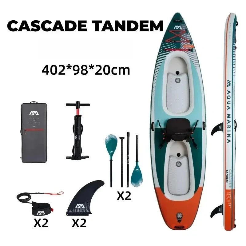 AQUA MARINA CASCADE TANDEM One Two Person Inflatable Stand up Paddle Board Kayak Boat Dinghy Raft SUP Board 2 in 1 - view 3