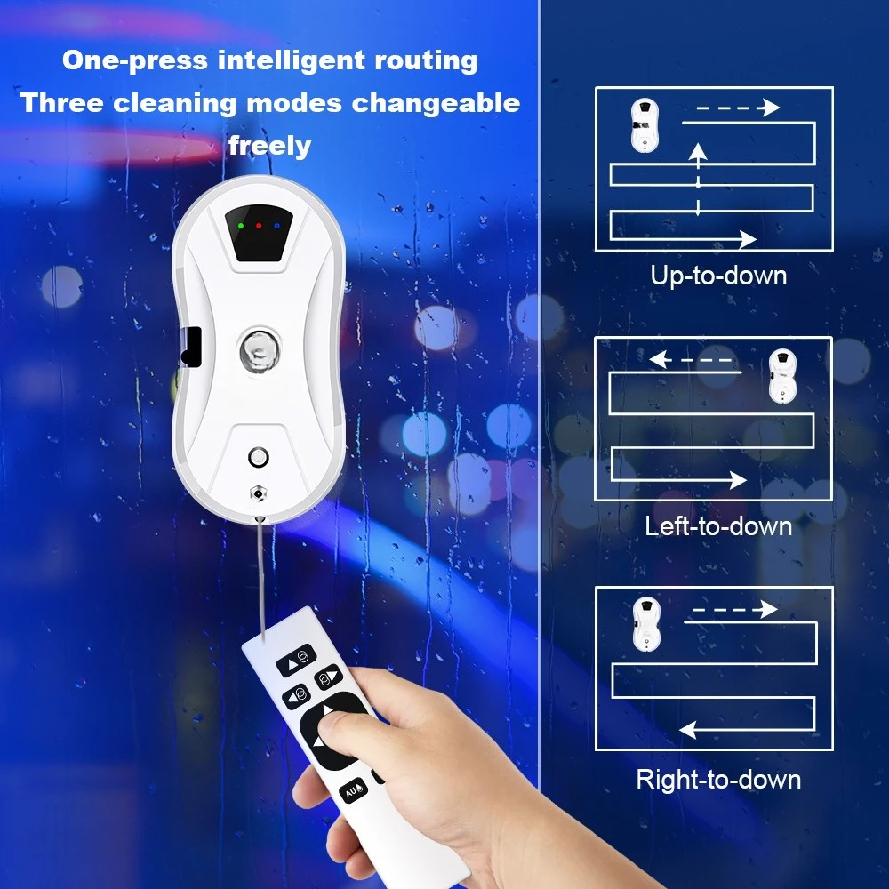 Automatic Electric Window Cleaner Robot Intelligent Water Spray Remote Control for High-Level External Glass Cleaning
