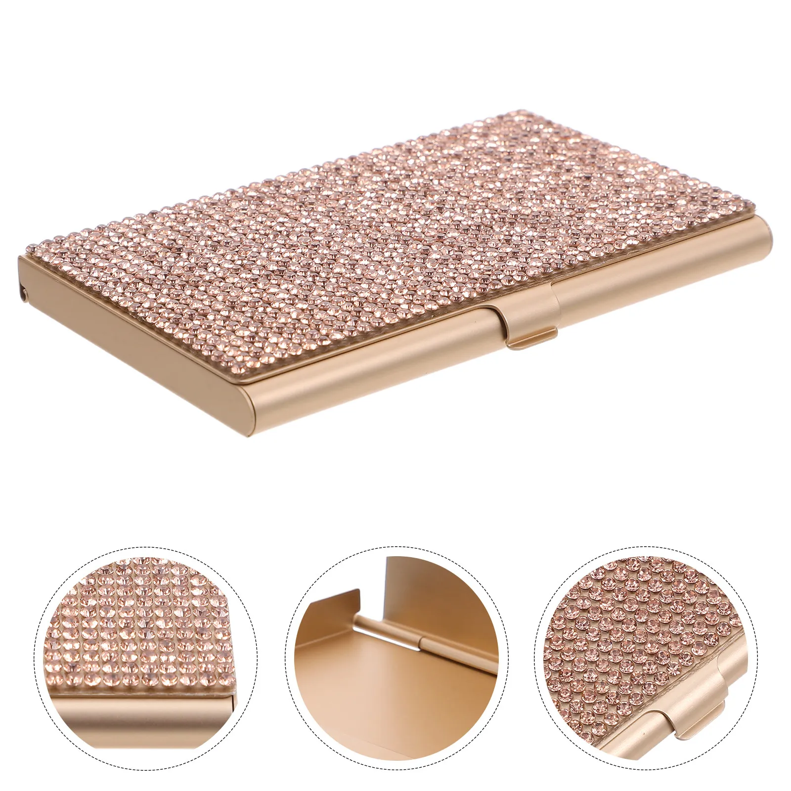 Aluminum Alloy Business Card Box Metal Card Holder Portable Organizer Secure Closure Credit Storage Case Front Desk