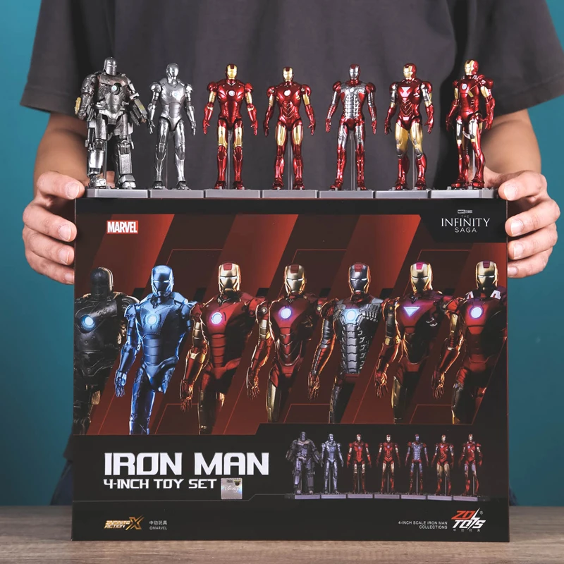 4 Zoll Original 1/10 ZD Toys Iron Man Actionfigur MK1 MK2 MK3 MK4 MK5 MK6 MK7 Tony Stark Anime Puppe Modell Kinder Geburtstagsgeschenk – Detail 13