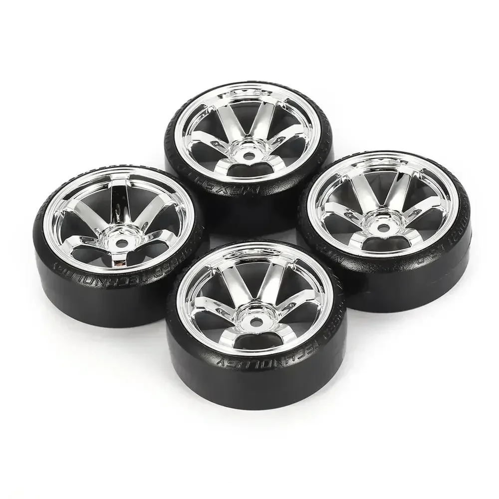 

4Pcs for Trxs HSP Tamiya HPI 1:10 RC On-road Vehicle Drifting Car Hard Tyre Set RC Hard Pattern Drift Tires Tyre Wheel