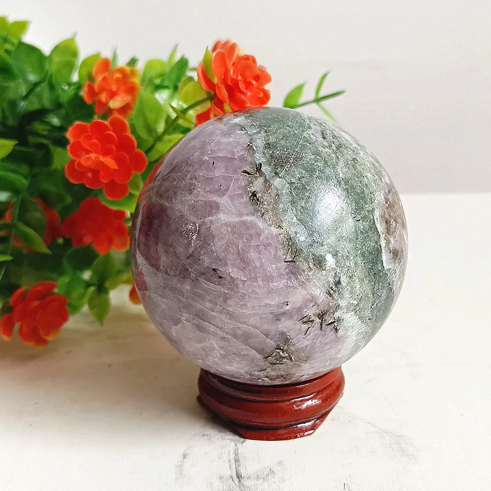 

Natural crystal ball purple lithium polishing treatment ore for home decoration