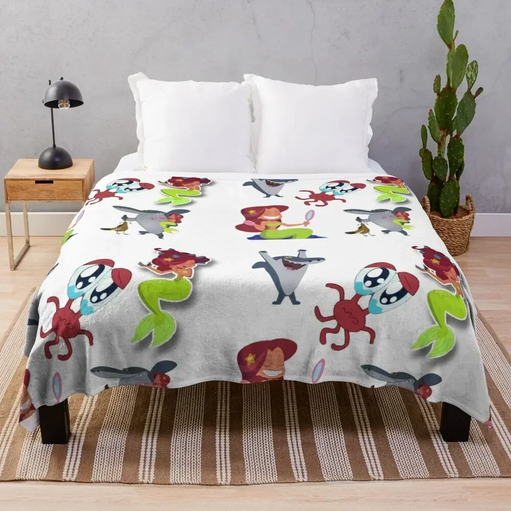 

Zigo and sharko pack stickers Throw Blanket Warm Cozy Throw Blanket for Living Room Couch